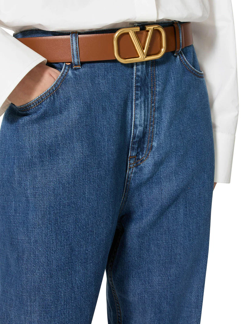 VLOGO SIGNATURE REVERSIBLE BELT IN GLOSSY CALFSKIN 40MM - Image 2