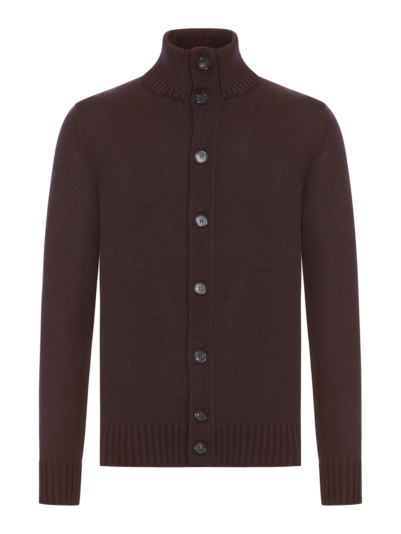 WOOL HIGH NECK CARDIGAN