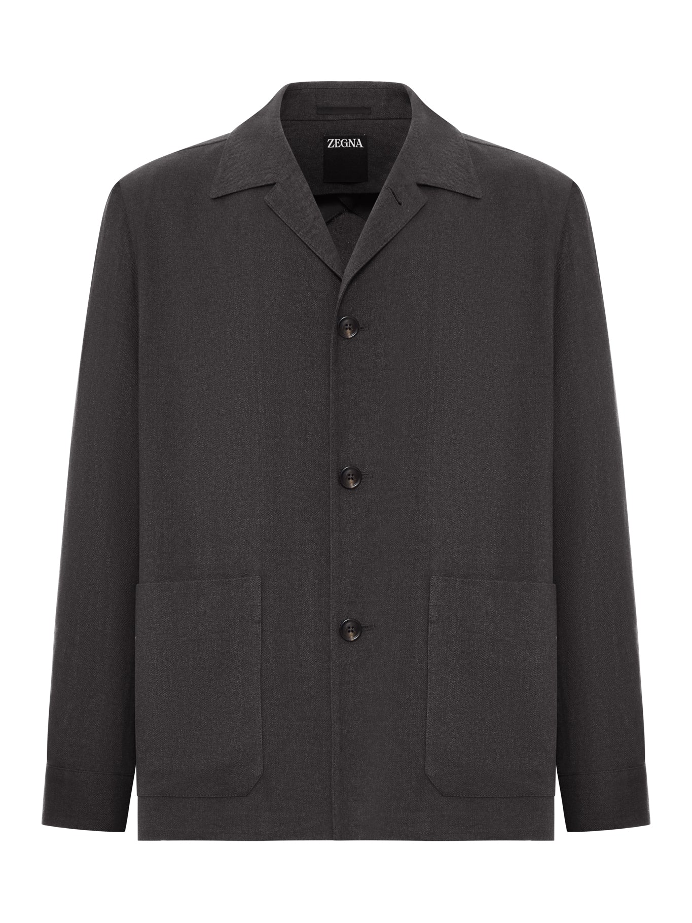 WOOL AND LINEN MIX JACKET WITH PATCHED POCKETS
